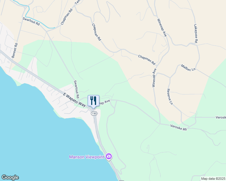 map of restaurants, bars, coffee shops, grocery stores, and more near 267 Winesap Avenue in Manson