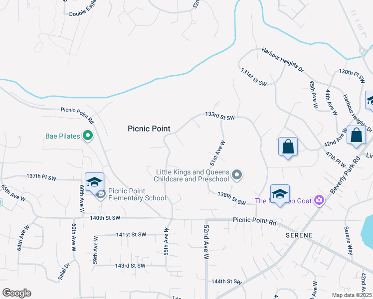map of restaurants, bars, coffee shops, grocery stores, and more near 5306 134th Place Southwest in Edmonds