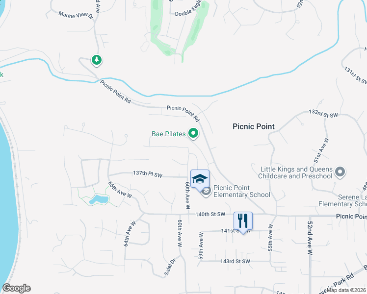 map of restaurants, bars, coffee shops, grocery stores, and more near 6003 136th Place Southwest in Edmonds