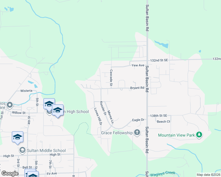 map of restaurants, bars, coffee shops, grocery stores, and more near 928 Bryant Road in Sultan