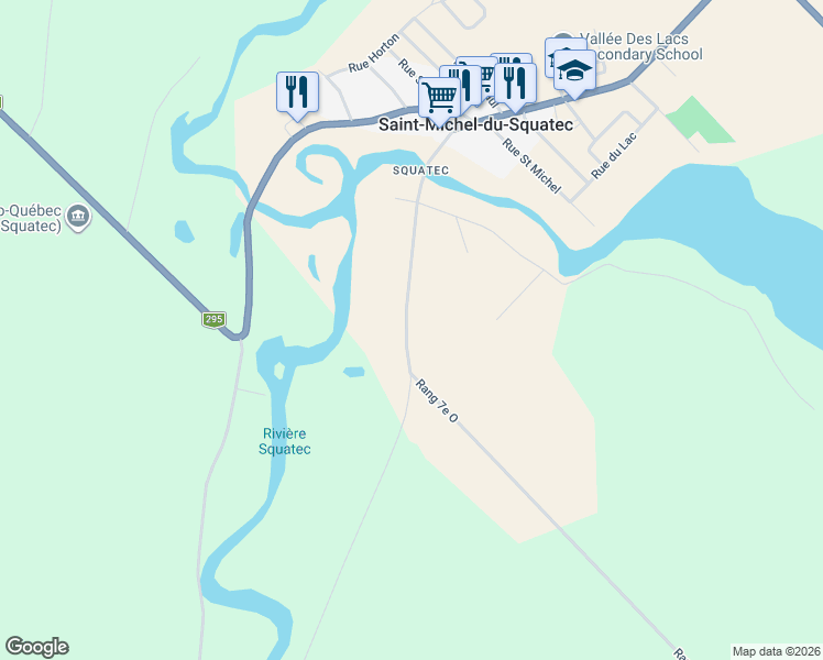 map of restaurants, bars, coffee shops, grocery stores, and more near 29 Rue Saint Marc in Saint-Michel-du-Squatec