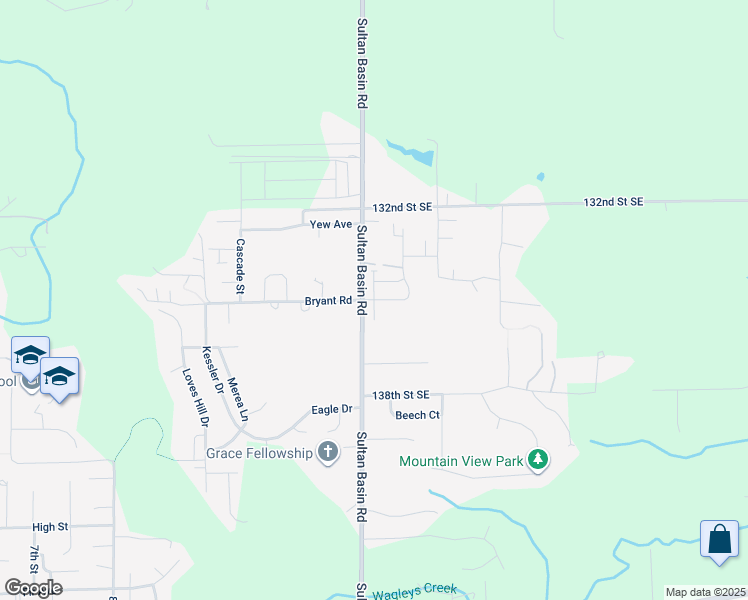 map of restaurants, bars, coffee shops, grocery stores, and more near 323rd Drive Southeast in Sultan