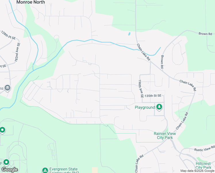 map of restaurants, bars, coffee shops, grocery stores, and more near 19186 133rd Street Southeast in Monroe