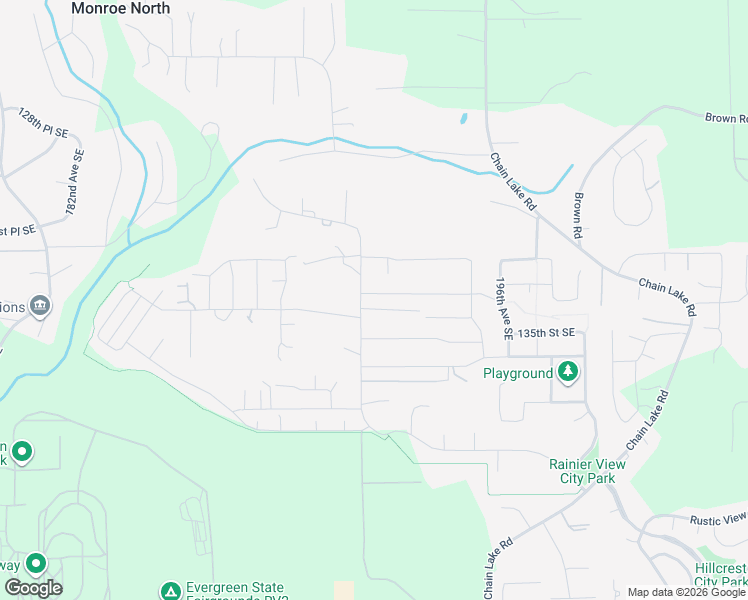 map of restaurants, bars, coffee shops, grocery stores, and more near 19156 133rd Street Southeast in Monroe