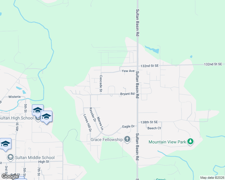 map of restaurants, bars, coffee shops, grocery stores, and more near 32012 135th Street Southeast in Sultan