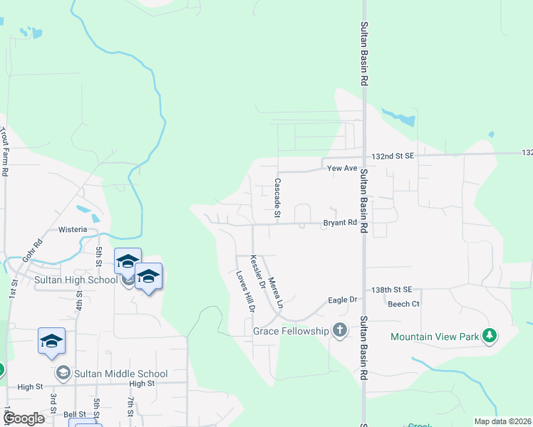 map of restaurants, bars, coffee shops, grocery stores, and more near 928 Bryant Road in Sultan