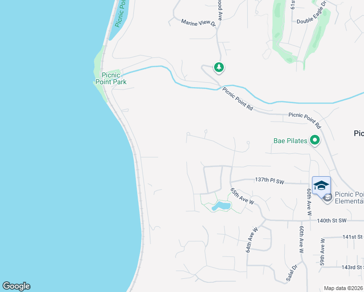 map of restaurants, bars, coffee shops, grocery stores, and more near 13530 67th Avenue West in Edmonds