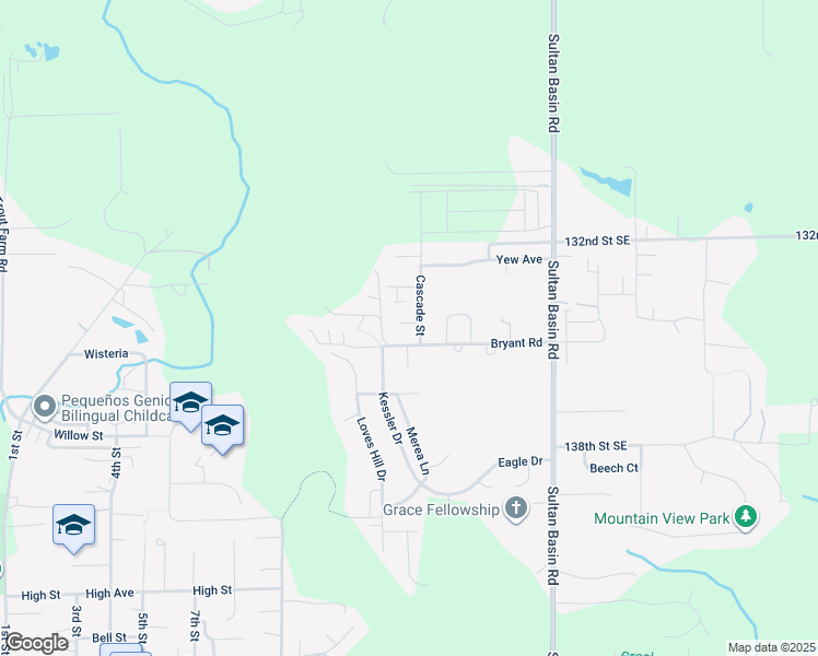 map of restaurants, bars, coffee shops, grocery stores, and more near 928 Bryant Road in Sultan