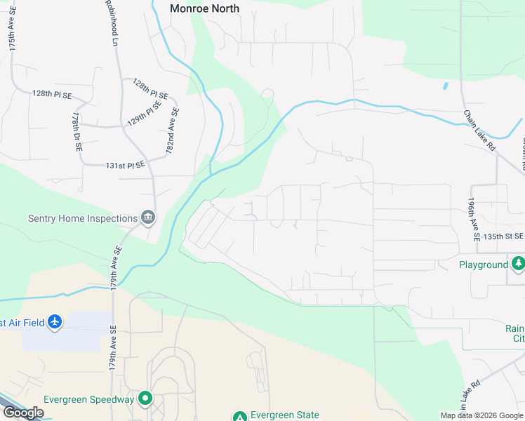 map of restaurants, bars, coffee shops, grocery stores, and more near 13348 186th Avenue Southeast in Monroe