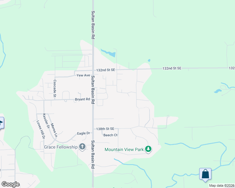 map of restaurants, bars, coffee shops, grocery stores, and more near 13559 328th Avenue Southeast in Sultan