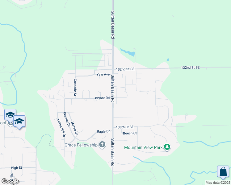 map of restaurants, bars, coffee shops, grocery stores, and more near 323rd Drive Southeast in Sultan