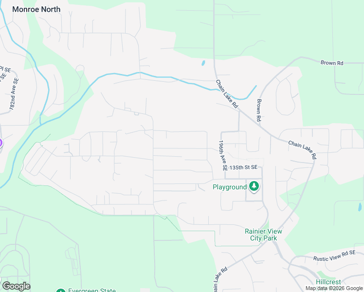 map of restaurants, bars, coffee shops, grocery stores, and more near 19243 132nd Street Southeast in Monroe