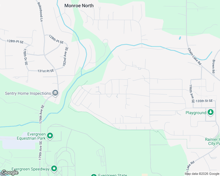 map of restaurants, bars, coffee shops, grocery stores, and more near 13328 187th Avenue Southeast in Monroe
