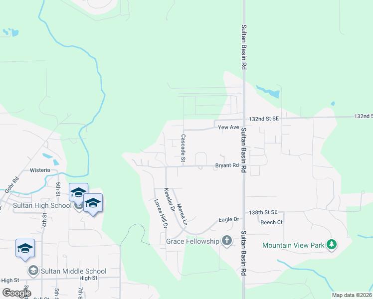 map of restaurants, bars, coffee shops, grocery stores, and more near 31831 135th Street Southeast in Sultan