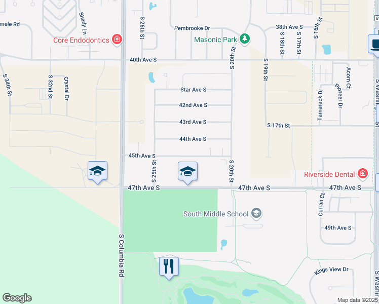 map of restaurants, bars, coffee shops, grocery stores, and more near 2230 45th Avenue South in Grand Forks