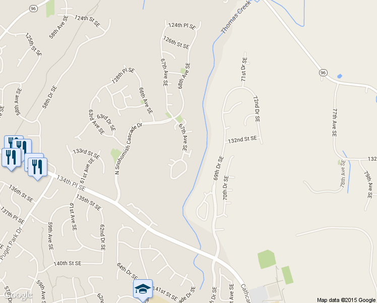 map of restaurants, bars, coffee shops, grocery stores, and more near 6720 132nd Place Southeast in Snohomish