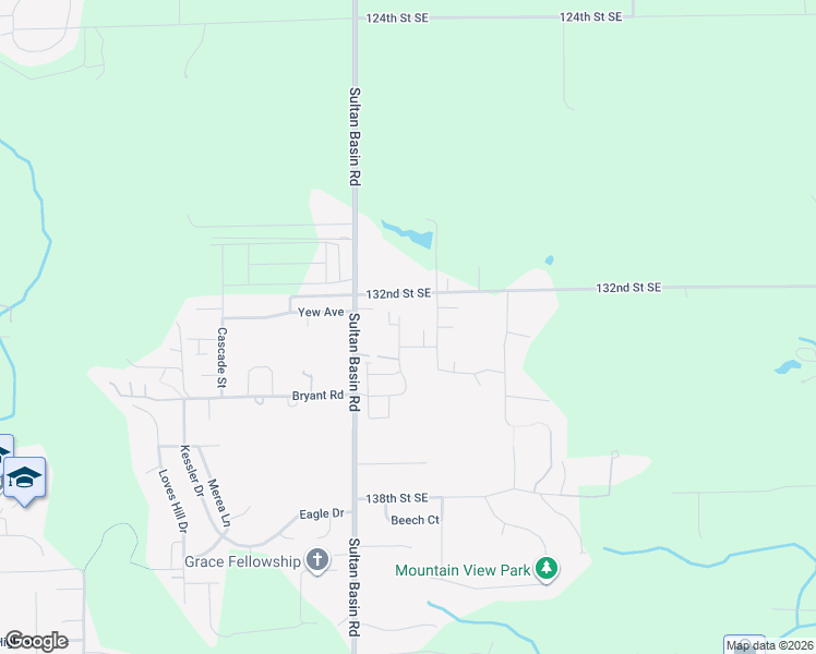 map of restaurants, bars, coffee shops, grocery stores, and more near 13321 324th Drive Southeast in Sultan