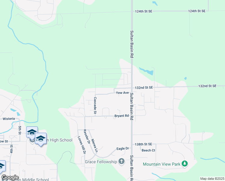 map of restaurants, bars, coffee shops, grocery stores, and more near 1019 Yew Avenue in Sultan