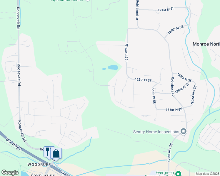 map of restaurants, bars, coffee shops, grocery stores, and more near 17309 129th Place Southeast in Snohomish