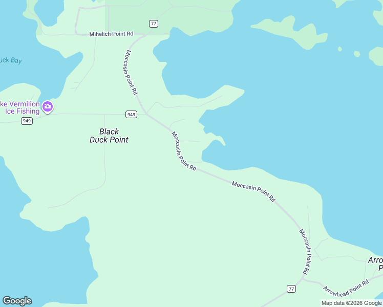map of restaurants, bars, coffee shops, grocery stores, and more near 4473 Moccasin Point Road in Tower