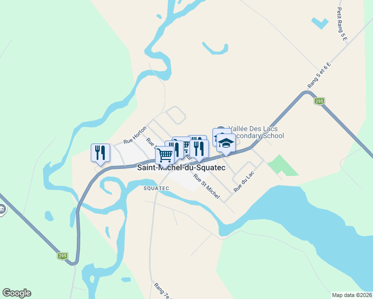 map of restaurants, bars, coffee shops, grocery stores, and more near 8 Rue Saint Paul in Saint-Michel-du-Squatec