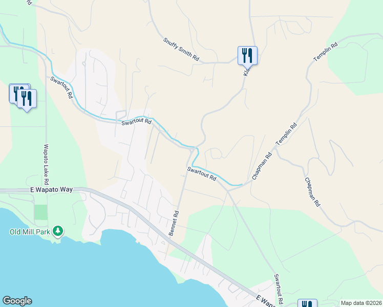 map of restaurants, bars, coffee shops, grocery stores, and more near 2 Klate Road in Manson