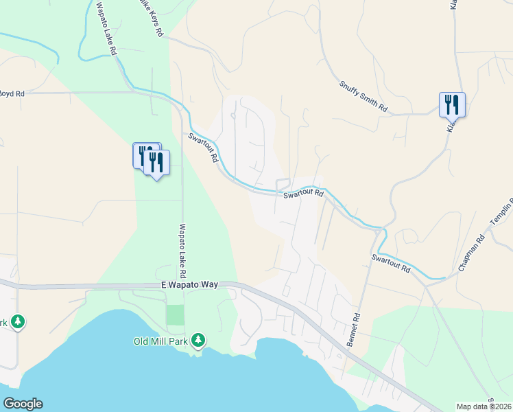 map of restaurants, bars, coffee shops, grocery stores, and more near 1555 Swartout Road in Manson