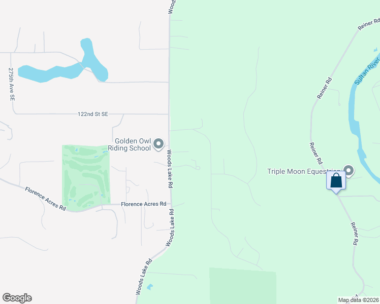map of restaurants, bars, coffee shops, grocery stores, and more near 12421 Woods Lake Road in Monroe