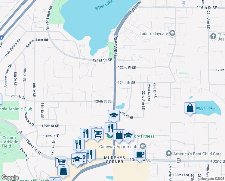 map of restaurants, bars, coffee shops, grocery stores, and more near 12420 Bothell Everett Highway in Everett