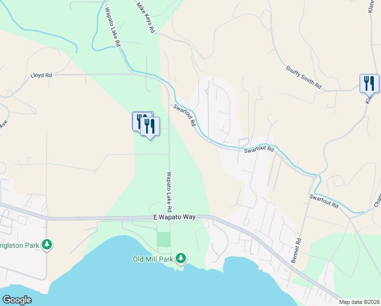 map of restaurants, bars, coffee shops, grocery stores, and more near 1653-1999 Swartout Road in Manson