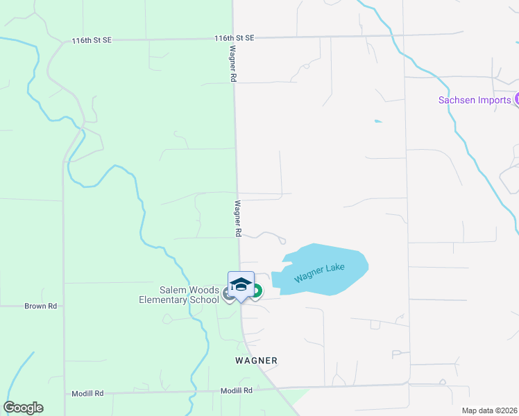 map of restaurants, bars, coffee shops, grocery stores, and more near 12307 Wagner Road in Monroe