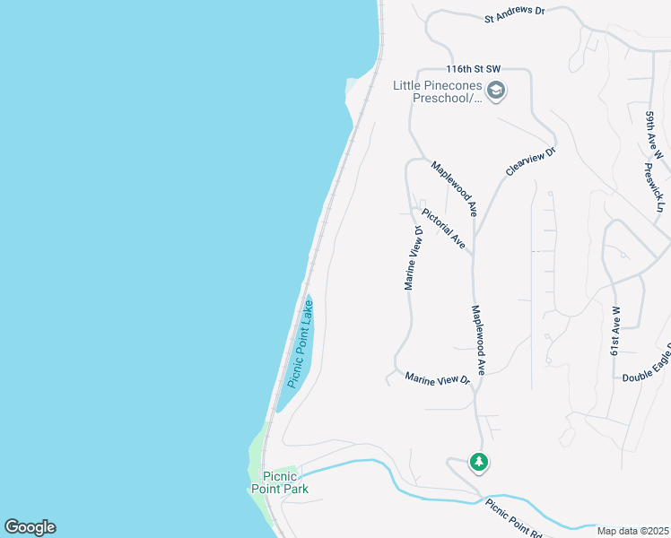 map of restaurants, bars, coffee shops, grocery stores, and more near 12210 Possession Lane in Edmonds