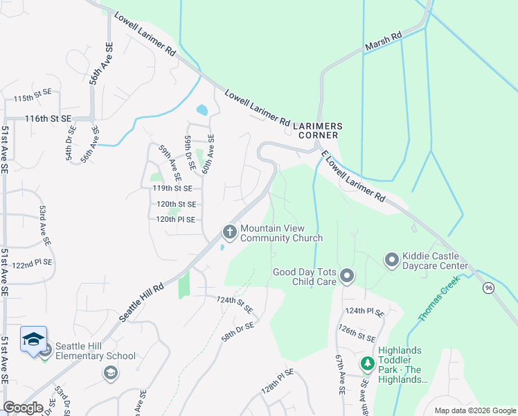 map of restaurants, bars, coffee shops, grocery stores, and more near 11903 Seattle Hill Road in Snohomish
