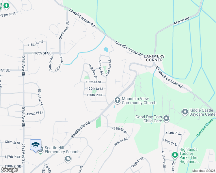 map of restaurants, bars, coffee shops, grocery stores, and more near 11923 60th Avenue Southeast in Snohomish