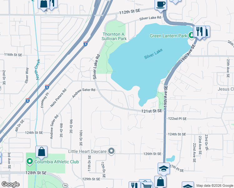map of restaurants, bars, coffee shops, grocery stores, and more near 12011 12th Drive Southeast in Everett