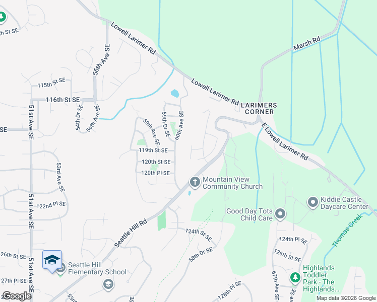 map of restaurants, bars, coffee shops, grocery stores, and more near 11923 60th Avenue Southeast in Snohomish