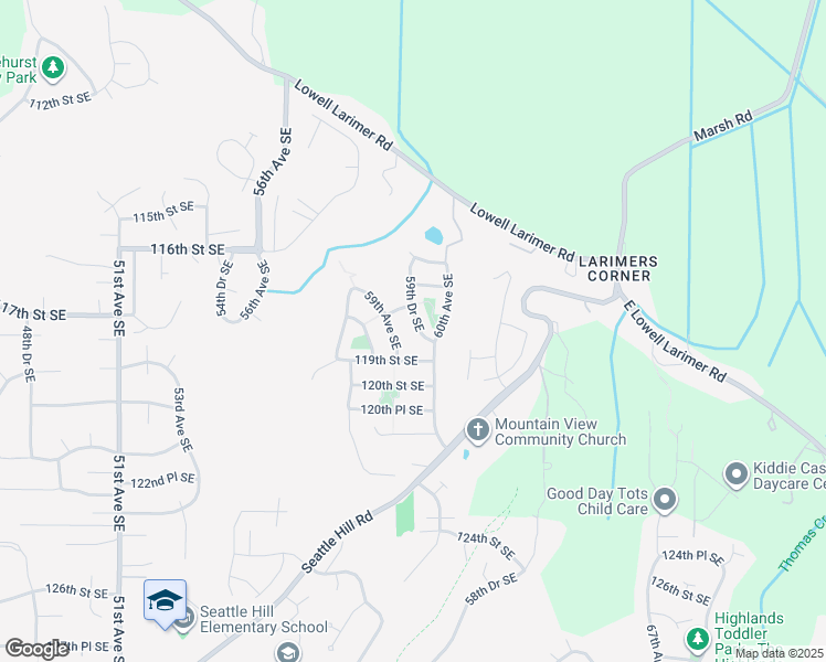 map of restaurants, bars, coffee shops, grocery stores, and more near 11806 59th Drive Southeast in Snohomish