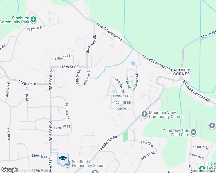 map of restaurants, bars, coffee shops, grocery stores, and more near 11728 57th Avenue Southeast in Snohomish