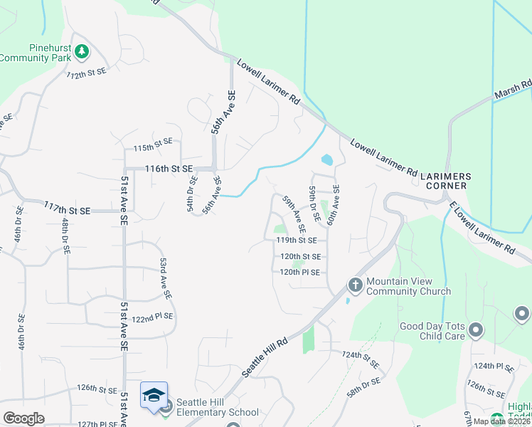 map of restaurants, bars, coffee shops, grocery stores, and more near 11728 57th Avenue Southeast in Snohomish