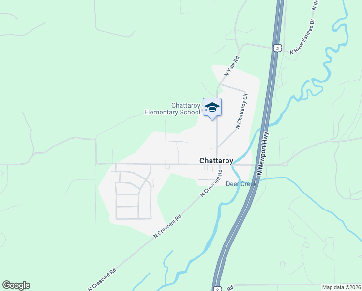 map of restaurants, bars, coffee shops, grocery stores, and more near 3411 East Chattaroy Road in Chattaroy