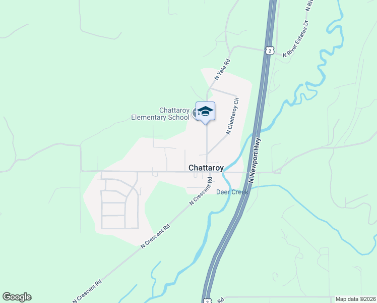 map of restaurants, bars, coffee shops, grocery stores, and more near 25607 North Yale Road in Chattaroy