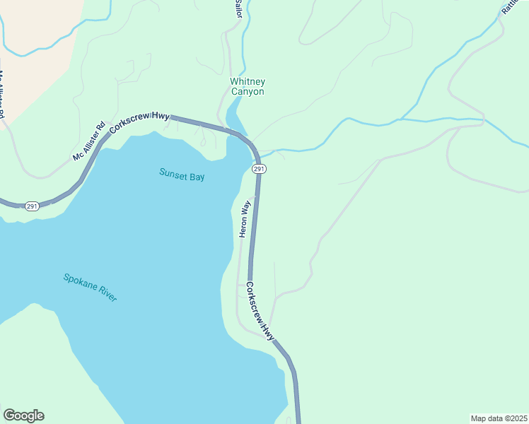 map of restaurants, bars, coffee shops, grocery stores, and more near 6736 Heron Way in Nine Mile Falls