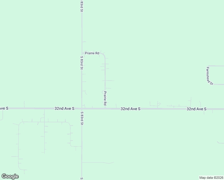 map of restaurants, bars, coffee shops, grocery stores, and more near 2817 Prairie Road in Grand Forks County