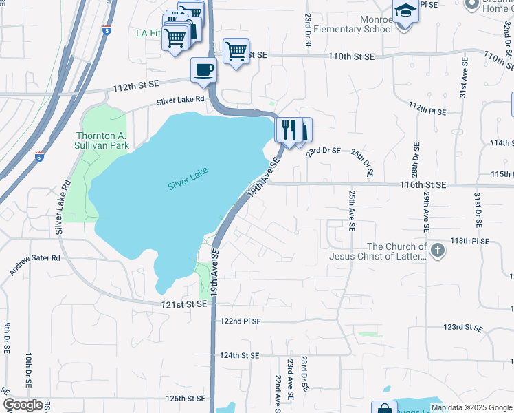 map of restaurants, bars, coffee shops, grocery stores, and more near 2015 Lake Heights Drive in Everett