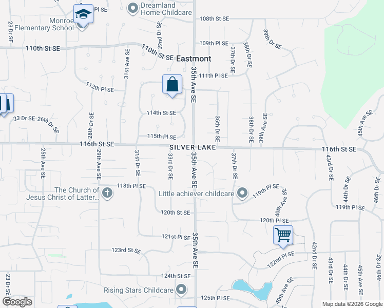 map of restaurants, bars, coffee shops, grocery stores, and more near in Eastmont