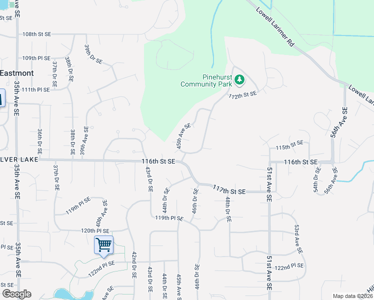 map of restaurants, bars, coffee shops, grocery stores, and more near 4521 115th Place Southeast in Everett