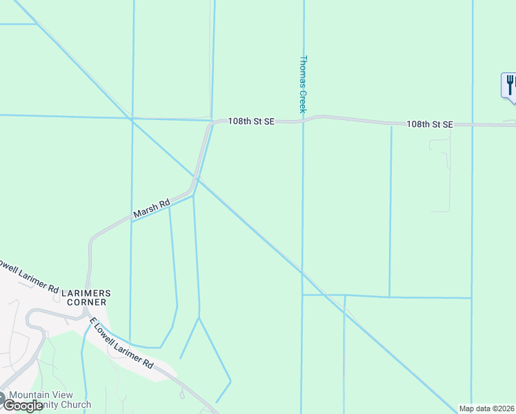 map of restaurants, bars, coffee shops, grocery stores, and more near 6910 Marsh Road in Snohomish