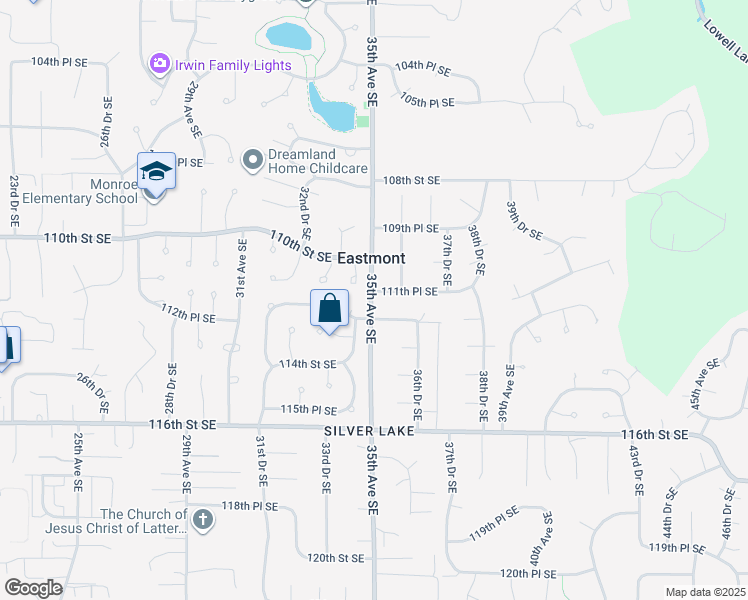 map of restaurants, bars, coffee shops, grocery stores, and more near in Everett
