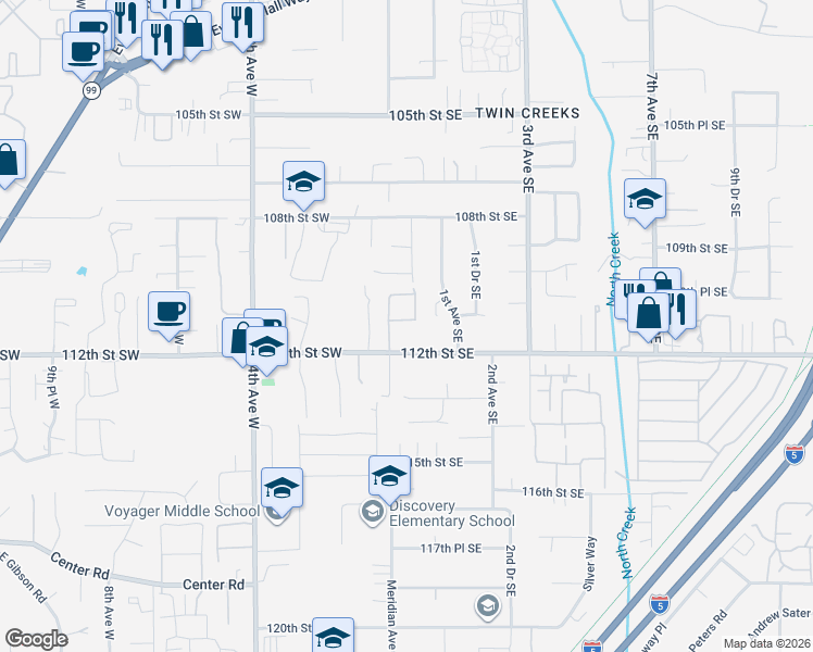 map of restaurants, bars, coffee shops, grocery stores, and more near in Paine Field-Lake Stickney