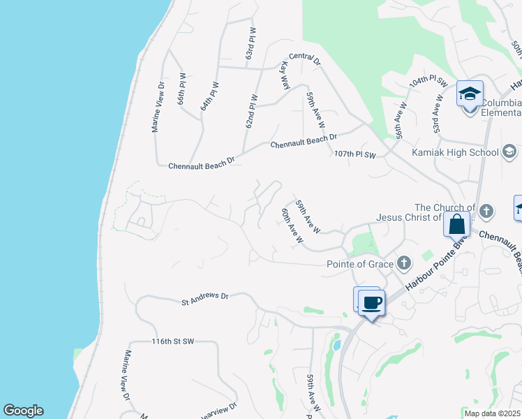 map of restaurants, bars, coffee shops, grocery stores, and more near 10969 Villa Monte Court in Mukilteo